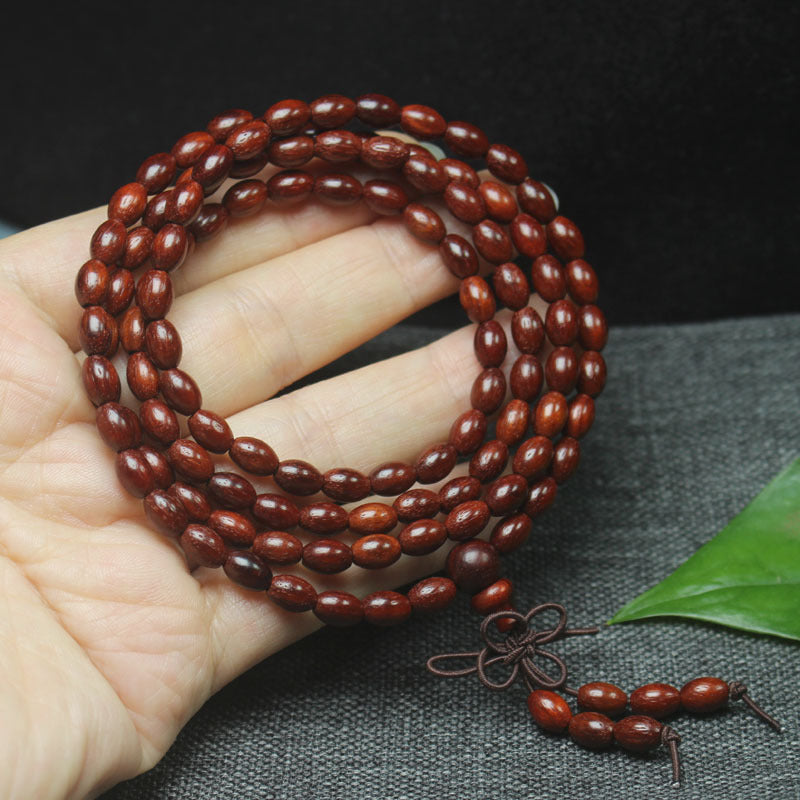 Women's Red Sandalwood Rice Bead For Crafts Bracelets