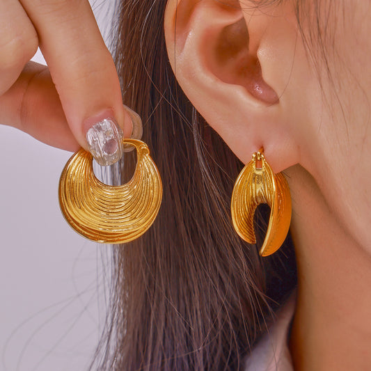 Stylish Simple Personality Double Layer Ornament Geometric Earrings