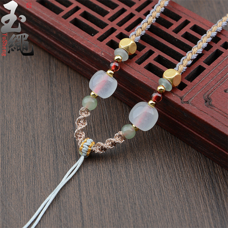Comfortable Rope Emerald Jade Hand-woven Aventurine Necklaces
