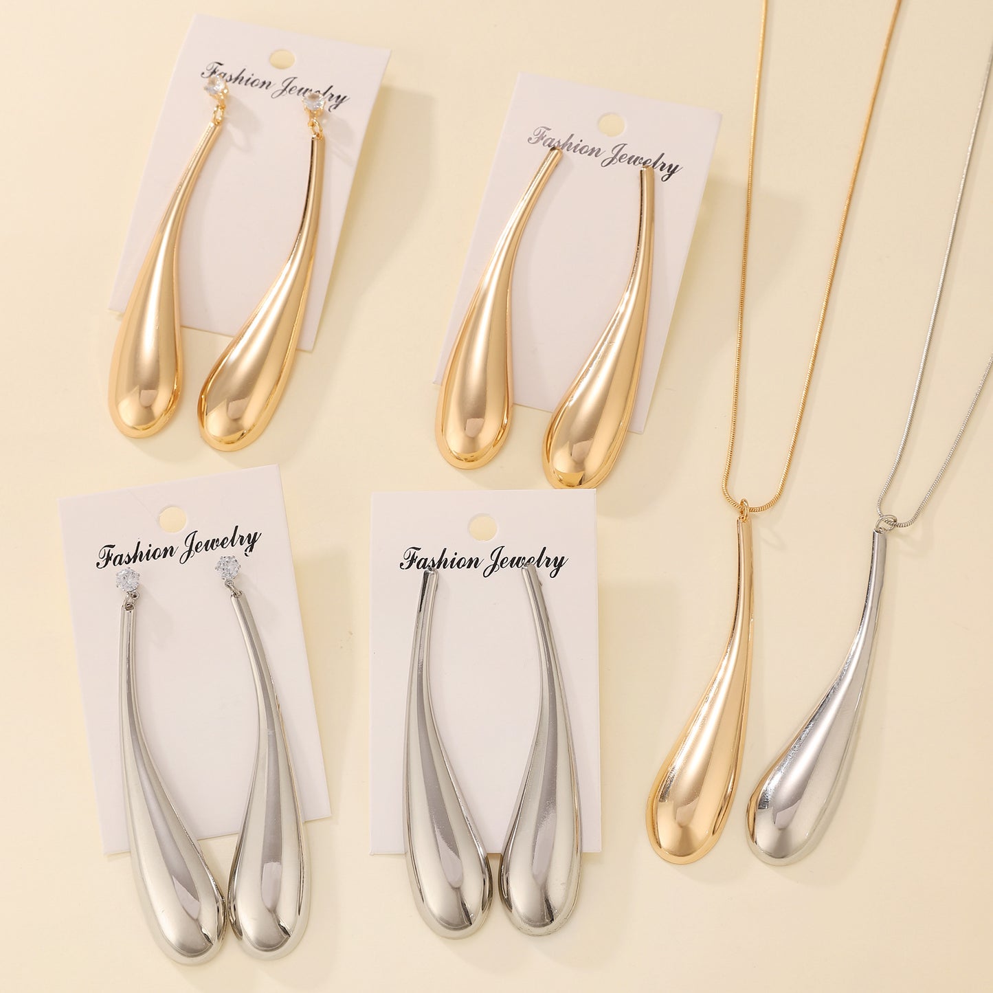 Exaggerated Punk Big Water Drop Ear Fashion Trend Short Jewelry Set