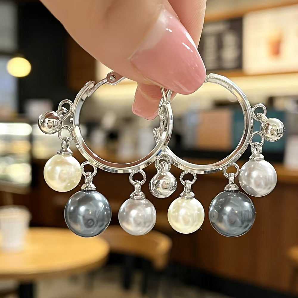 Bead Tassel Ear Clip Affordable Luxury Fashion Color Matching Design Earrings