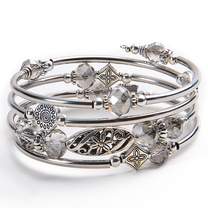 Natural Stone Cut Crystal Winding Female Bracelet
