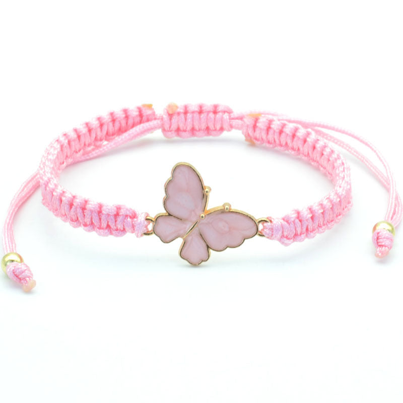 Dripping Butterfly Woven Couple Girlfriends Carrying Strap Minimalist Design Bracelets
