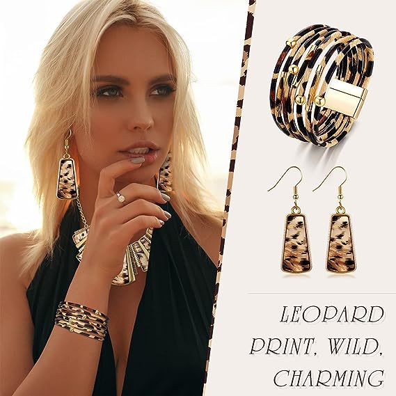 Women's Fashion Vintage Leopard Print Alloy Exaggerated Jewelry Set