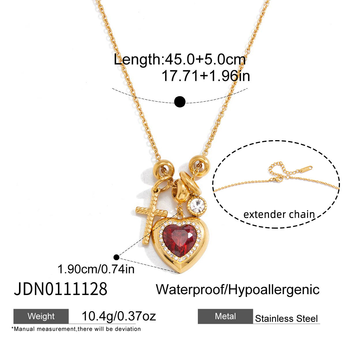 Women's Titanium Steel Loving Heart Zircon Light Luxury Minority Clavicle Chain Necklaces