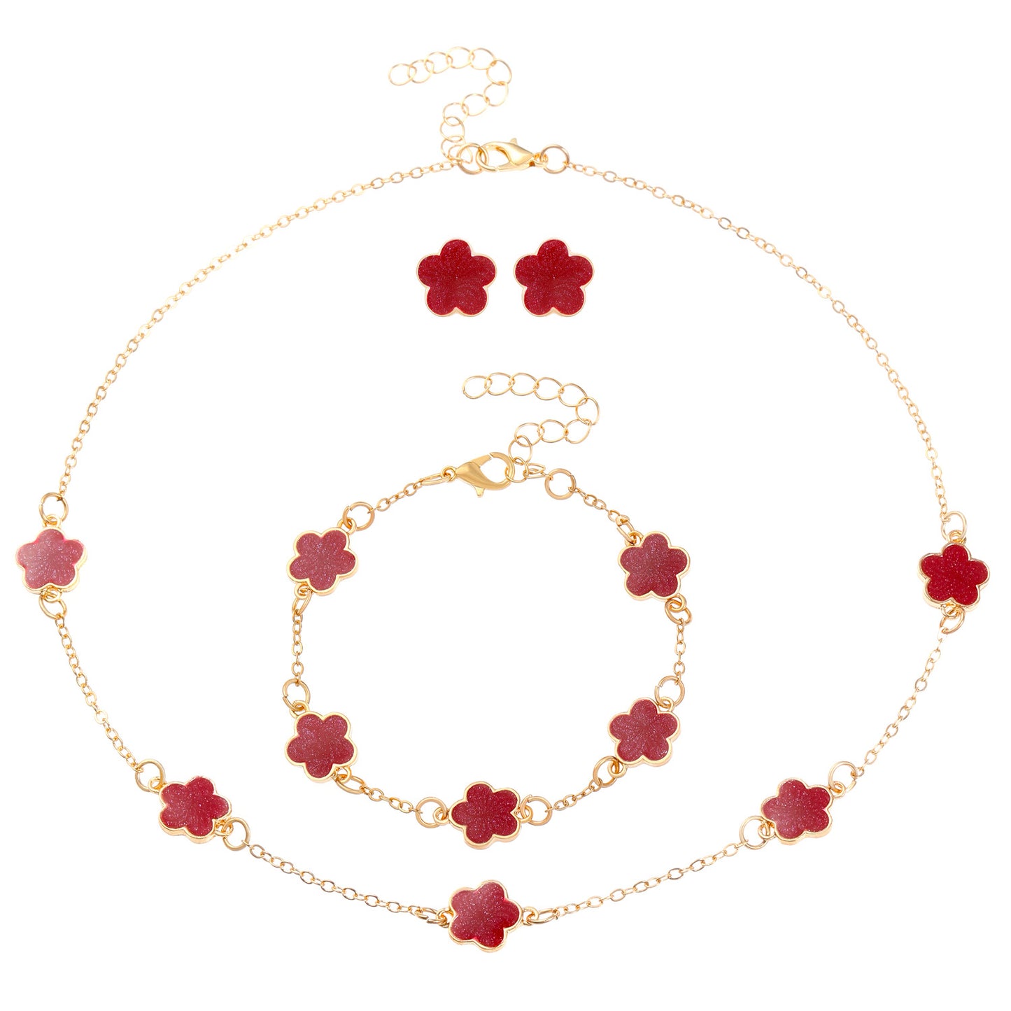 Women's Parthenocissus Grass Ear Elegant Clover Five Bracelets