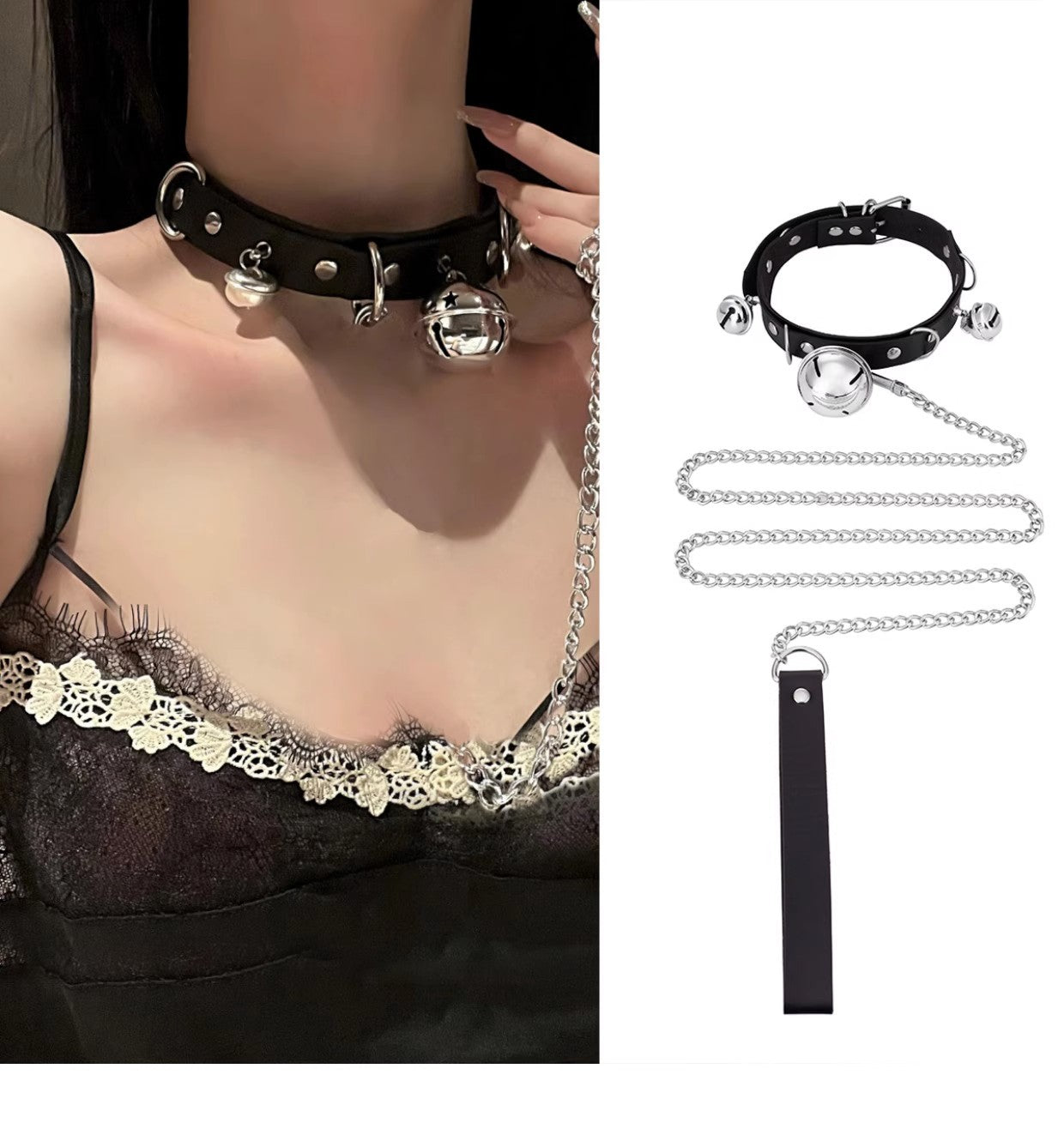 Bell Leather Clavicle Neck Cute Maid Hot Pure Desire Collar