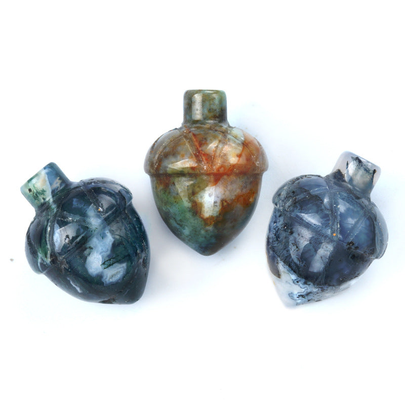 Siberian Hazelnut Acorn Stone Pine Cone Creative Carved Mini Jewelry Accessories