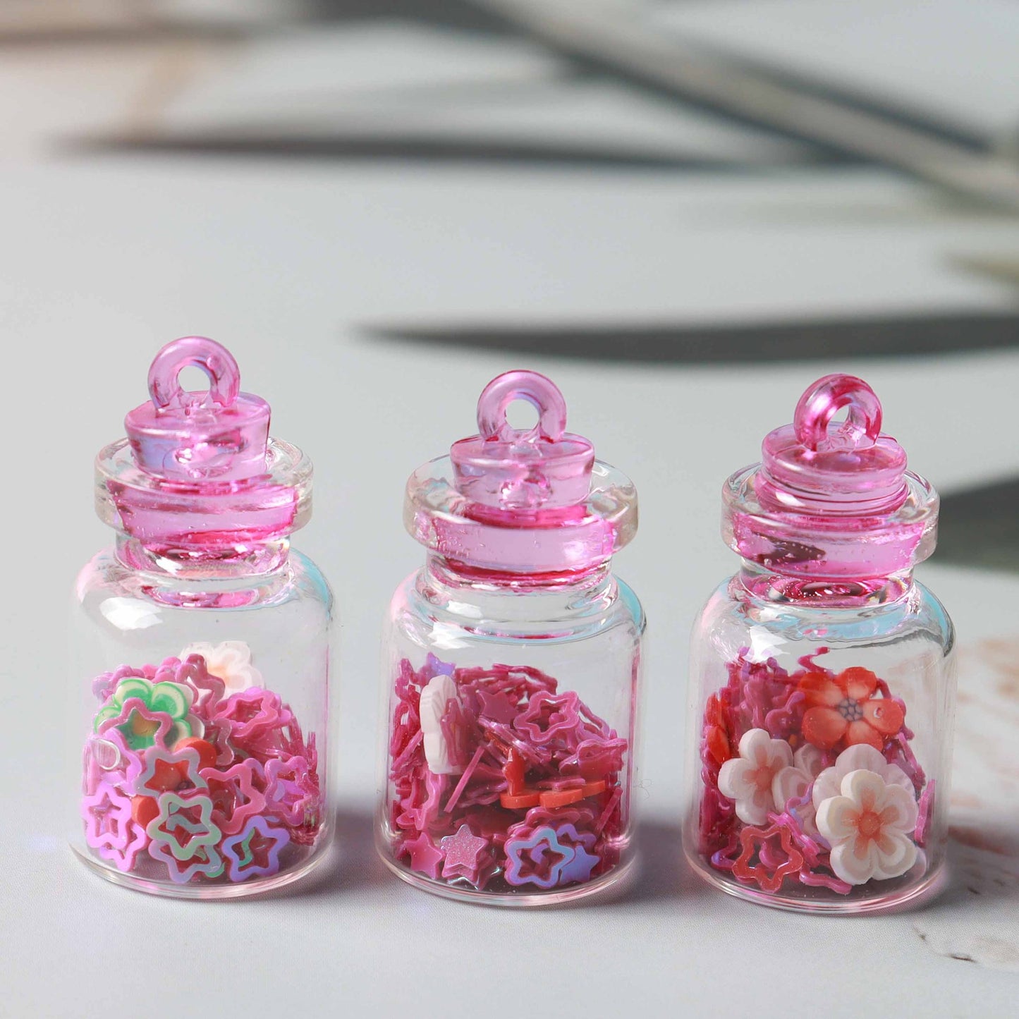 Glass Star Sequins Drift Bottle Car Decorations Jewelry Accessories