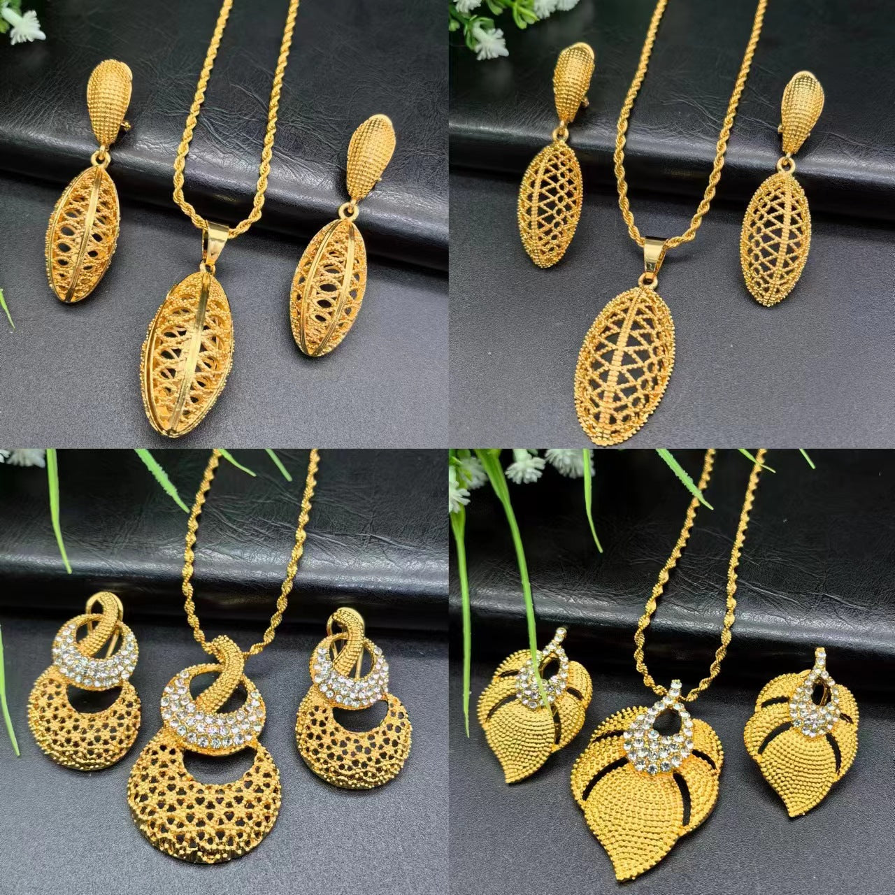 Bridal Ancient French Gold Nigeria Female Jewelry Set