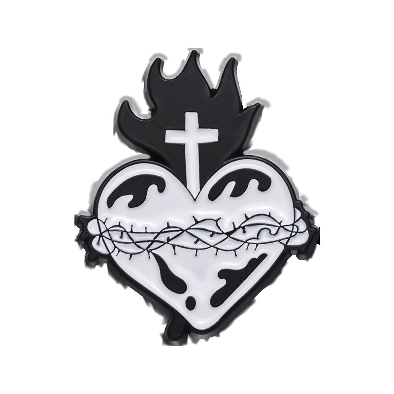 Cross Creative Pattern Hot Black White Brooches