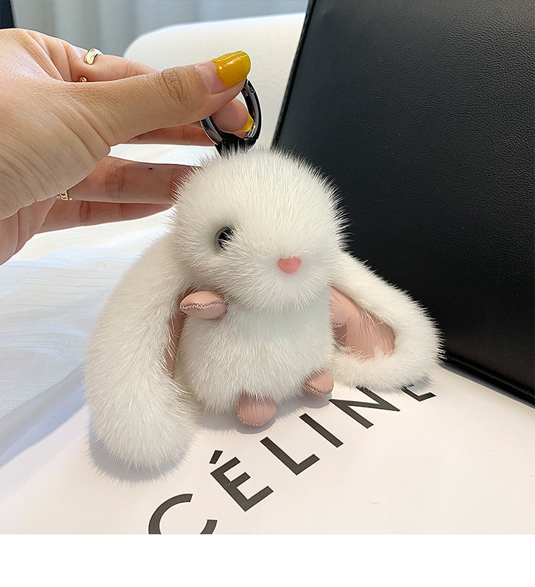 Graceful Attractive Long Ears Bunny Schoolbag Hanging Ornaments
