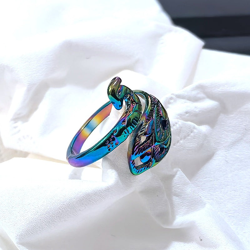 Men's Retro Trendy Sier Open Single Lucky Rings