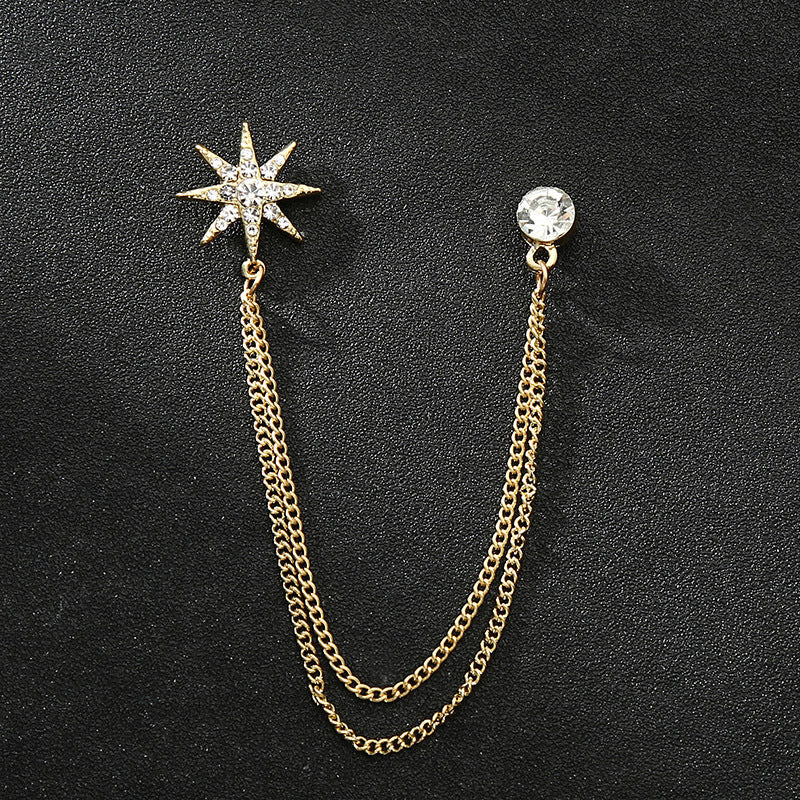 Men's Collar Pin Five-pointed Star Corsage Simple Brooches
