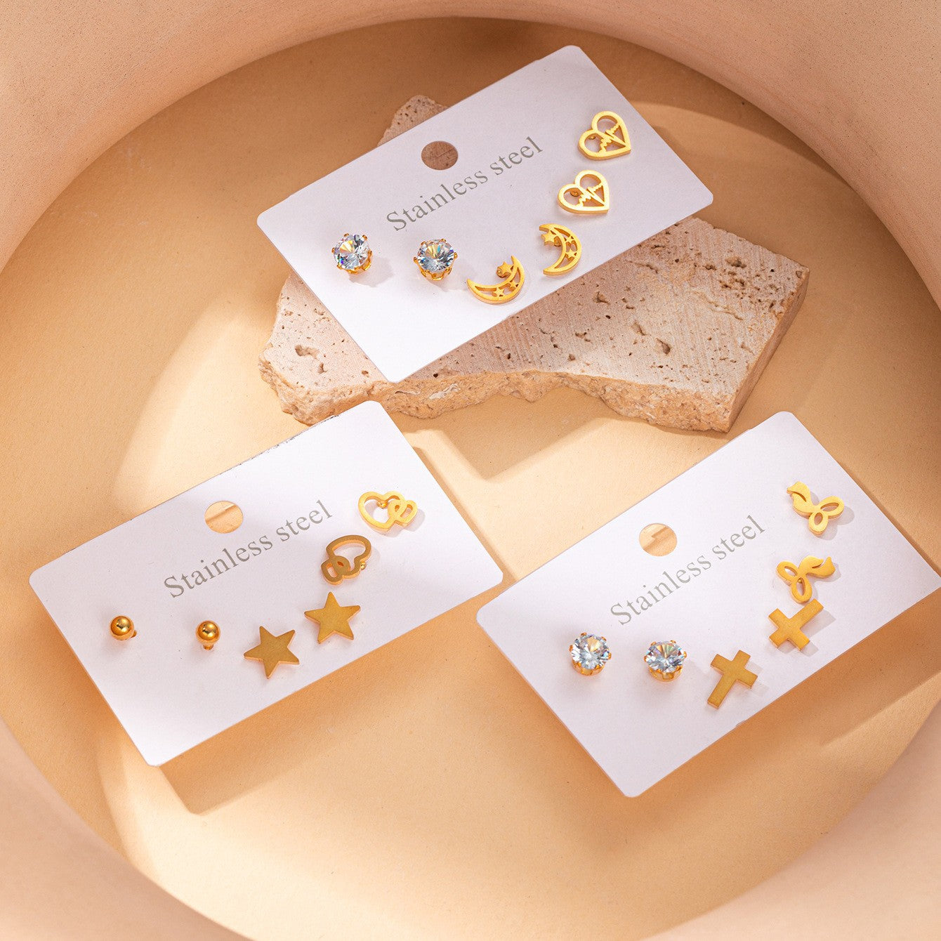 Titanium Steel Ear Exquisite Small Gold-plated Earrings