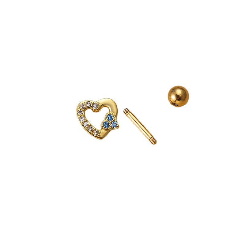 Henson Stainless Steel Double-headed Screw Rod Stud Earrings