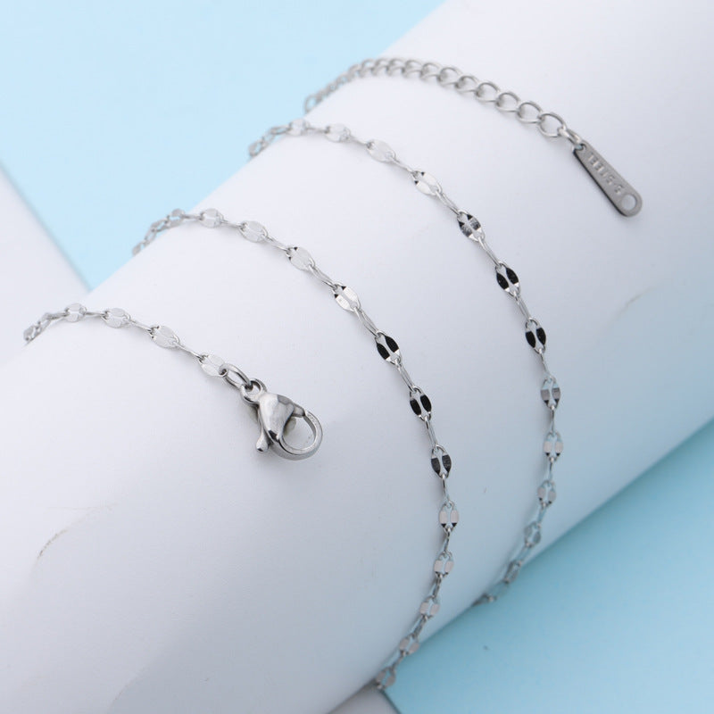 Stainless Steel Chain Lip Clavicle Basic Necklaces
