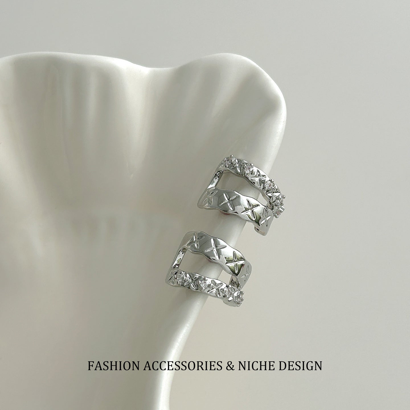 Plaid Elegant Exquisite Light Luxury High-grade Earrings
