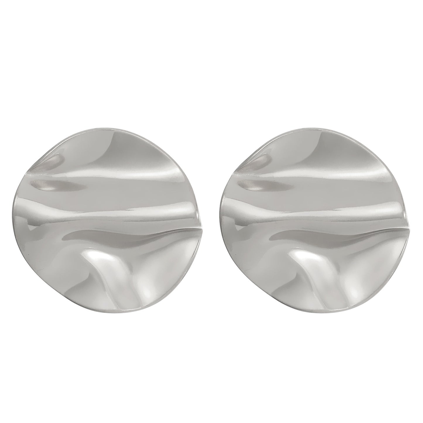 Women's Titanium Steel Pleated Geometric Retro Glossy Irregular Rings