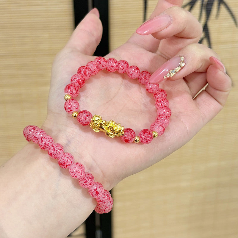 Women's Alloy Strawberry Pink Mother's Day Birthday Bracelet