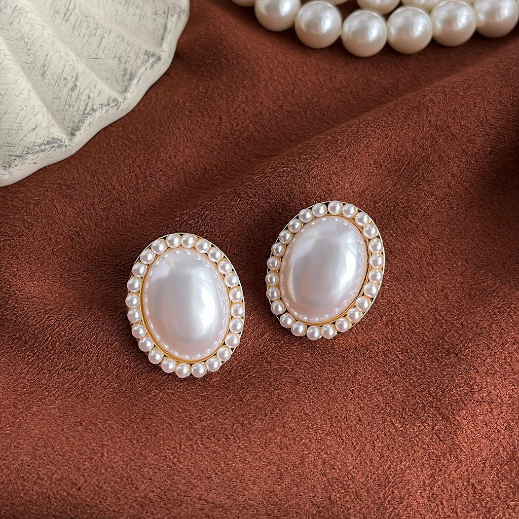 Enamel Special Interest Light Luxury Pearl Female Earrings