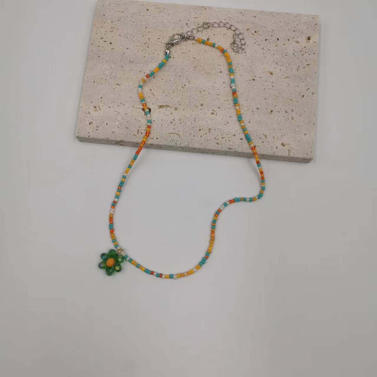 Summer Beaded Flower Female Niche Advanced Design Sense Clavicle Chain Necklaces
