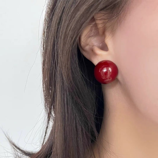 Women's Retro Enamel Drip Glazed Ball Light Earrings
