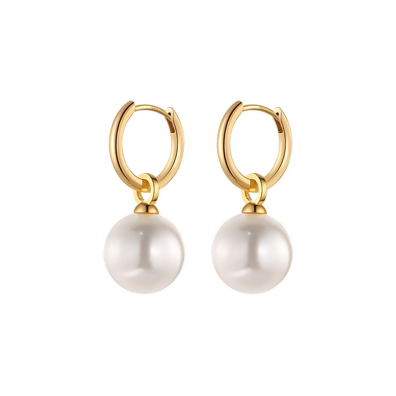 Sterling Sier Needle Ear Pearl Female High Sense Earrings