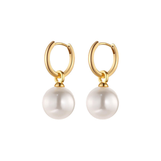 Sterling Sier Needle Ear Pearl Female High Sense Earrings