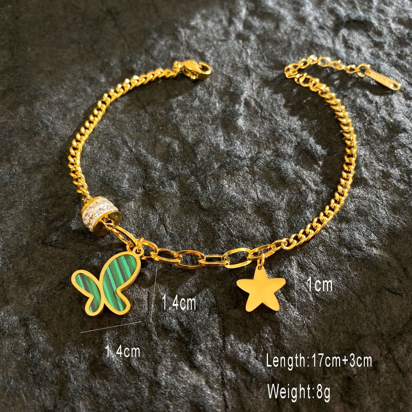 Titanium Steel Gold-plated High-grade Butterfly Clover Bracelets