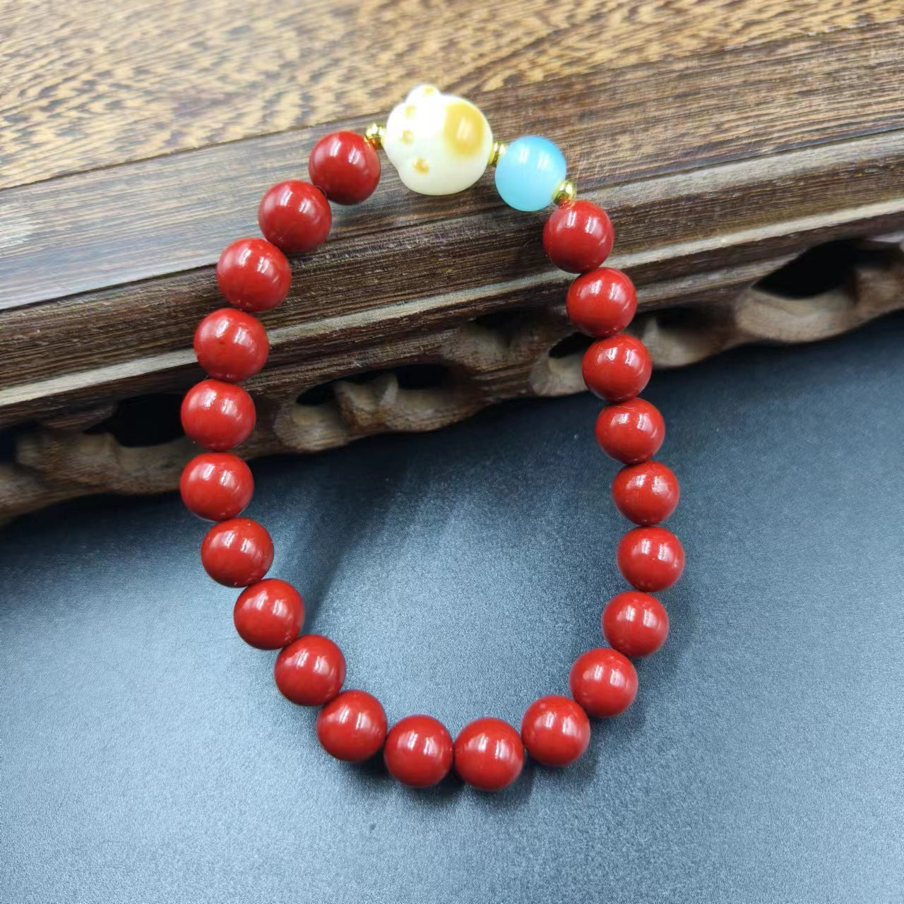 Women's & Men's Cinnabar Purple Gold Sand Single Circle Simple Buddha Beads Light Bracelet