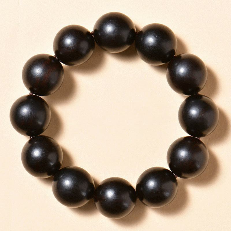 Women's & Men's Black Purple Sandalwood Rosary Small Hole Bracelet