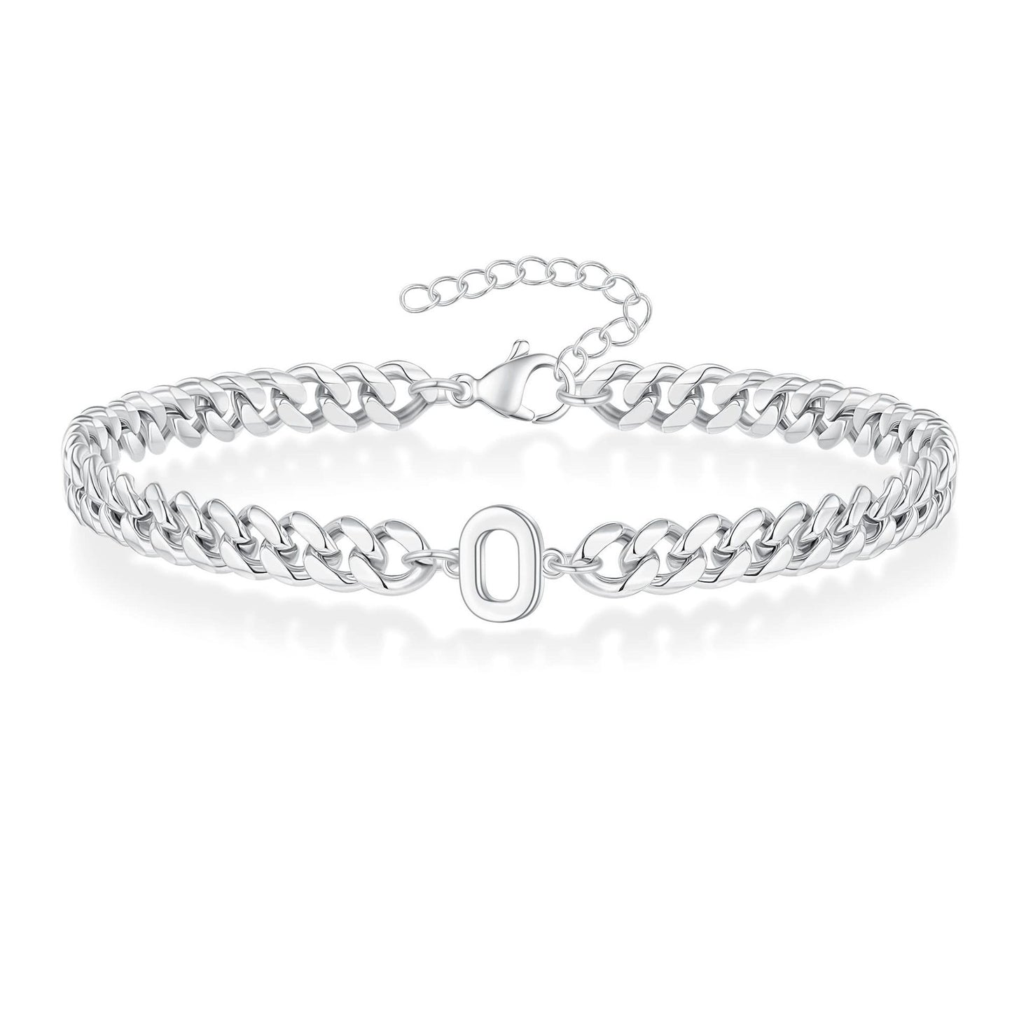 Men's English Initial Letter Stainless Steel Couple Bracelets