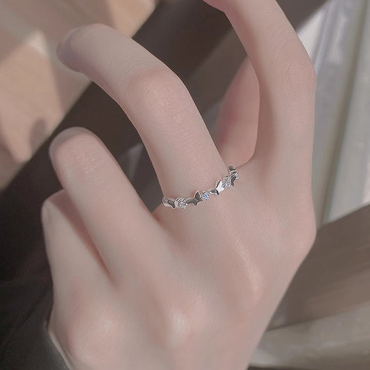 Luxury Minority High Sense Micro Inlaid Zircon Adjustable Index Rings