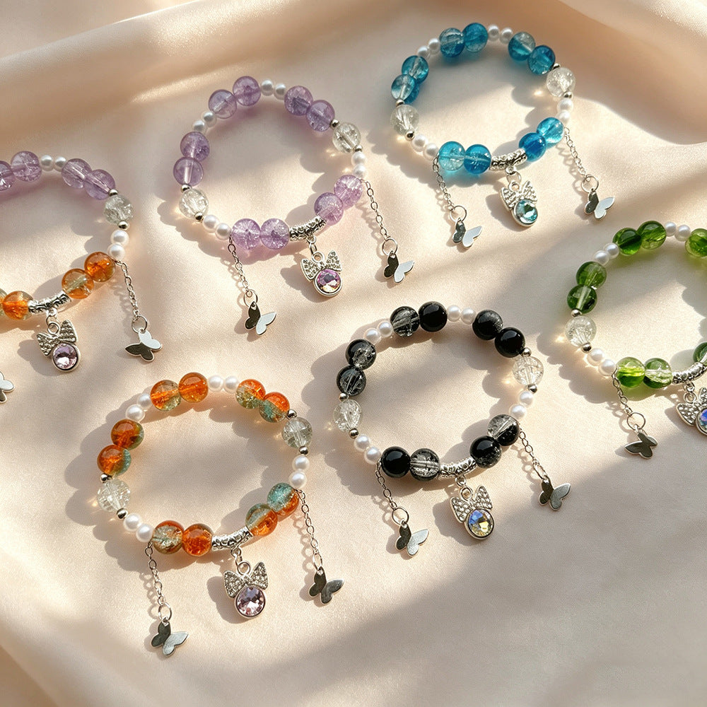 Glass Female Crystal Bow Cultural Creative Scenic Spot Bracelets