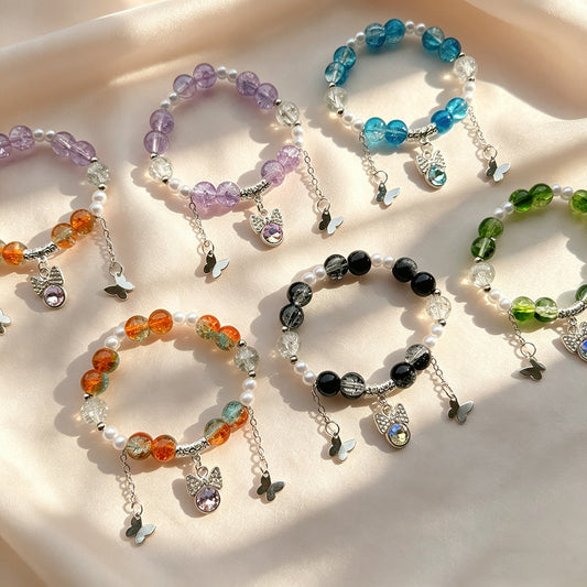 Glass Female Crystal Bow Cultural Creative Scenic Spot Bracelets