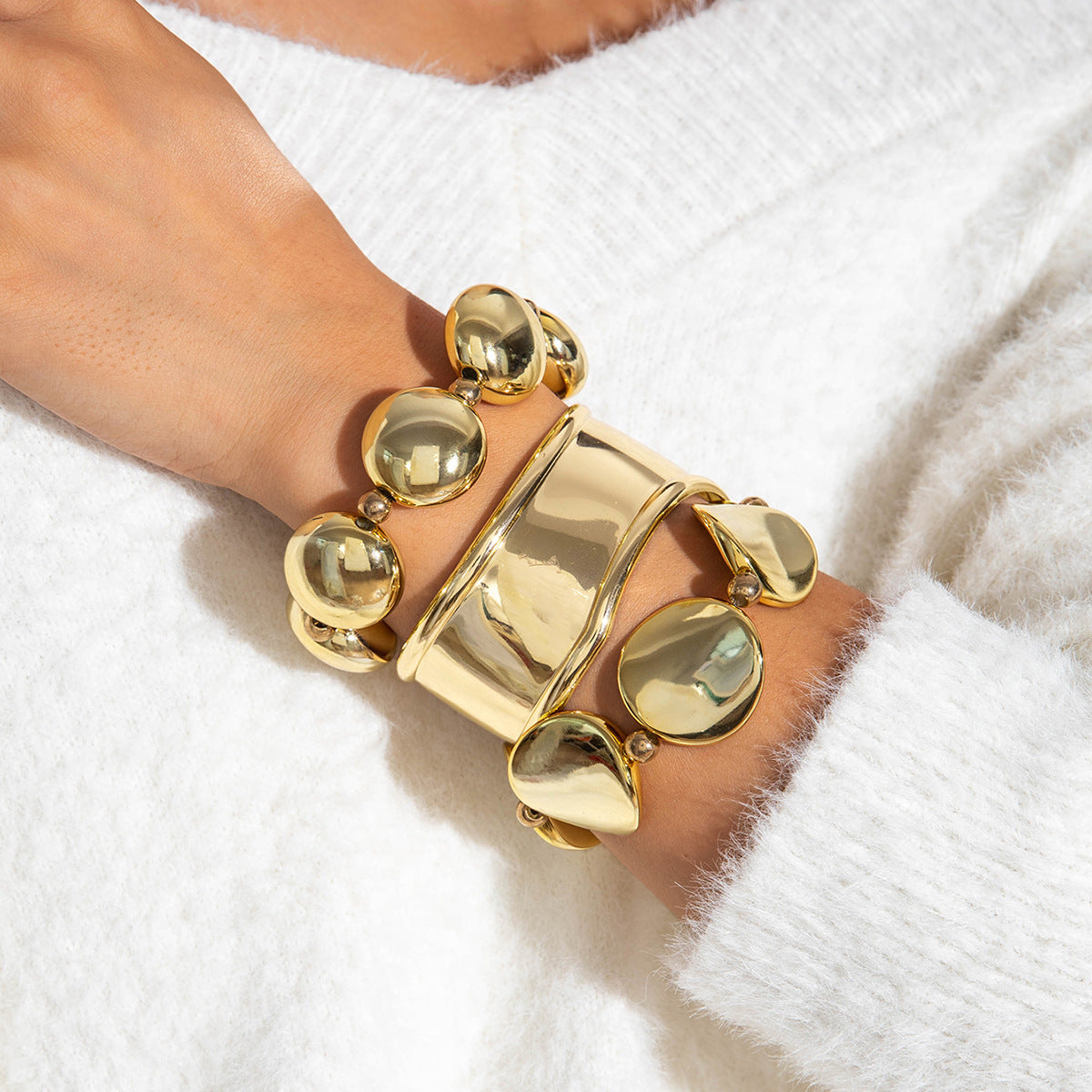 Popular Durable Line Geometric Exaggerated Open-ended Bracelets