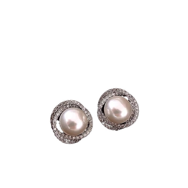 Women's Sier Pearl Elegant Light Luxury Design Earrings