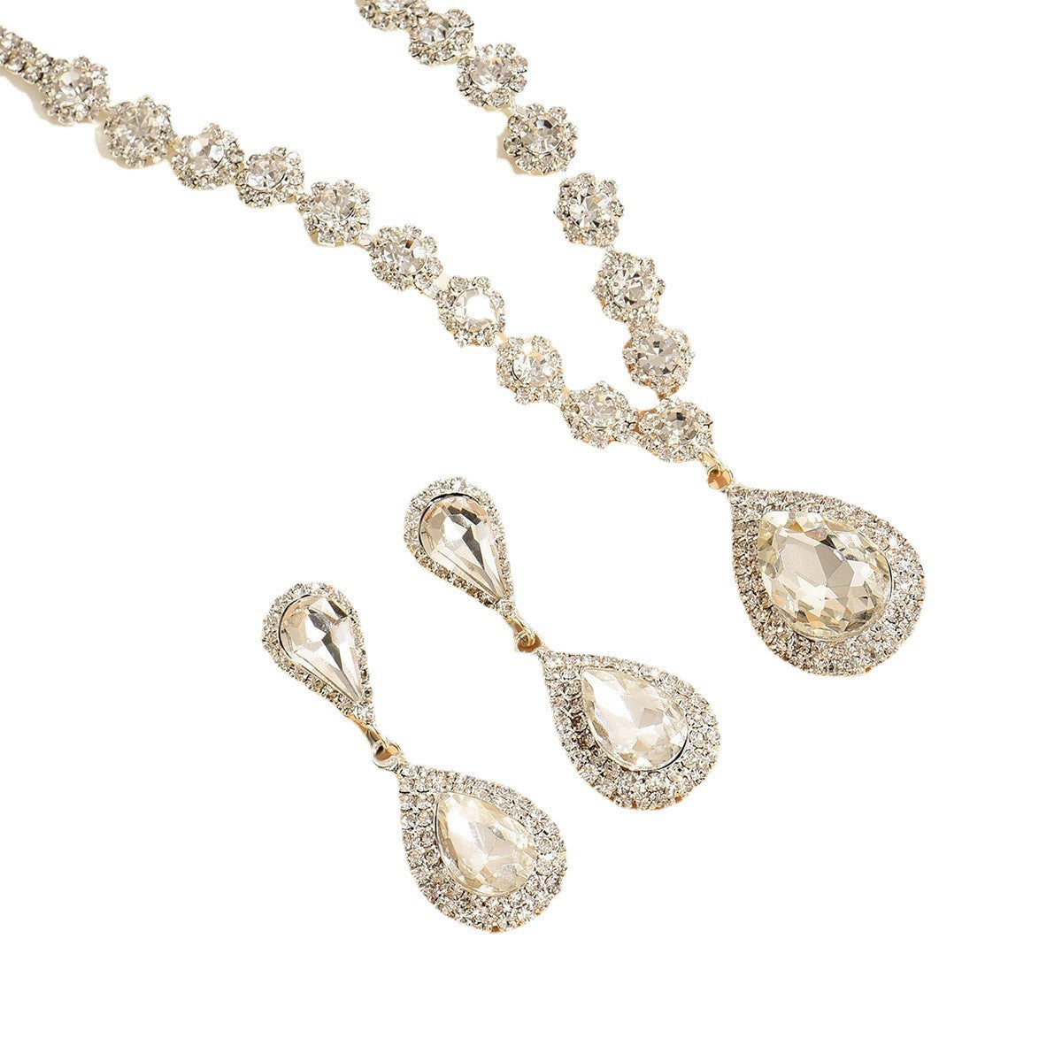 Fashion Water Drop Diamond Full Bride Necklaces