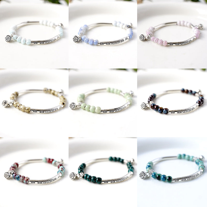 Handmade Ceramic Mori Style Female Ethnic Bracelets