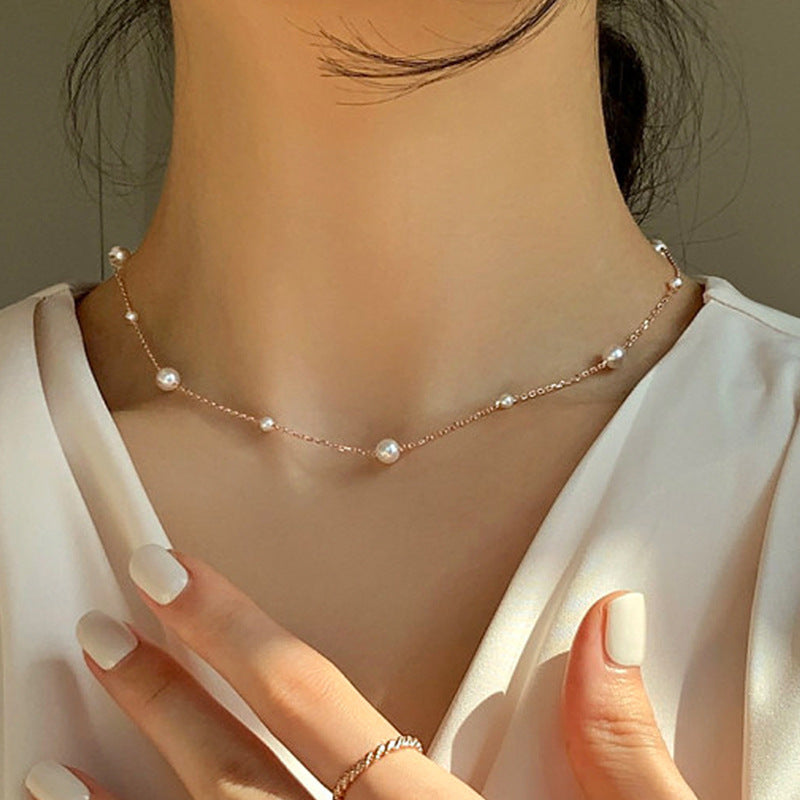 Women's Style Niche Pearl Heart Sweet Cool Hot Fashion Necklaces