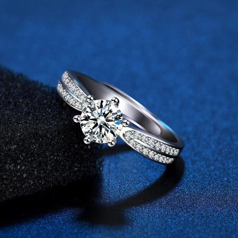 Broadcast Fashion Luxury Female Eight Hearts Arrows Ring