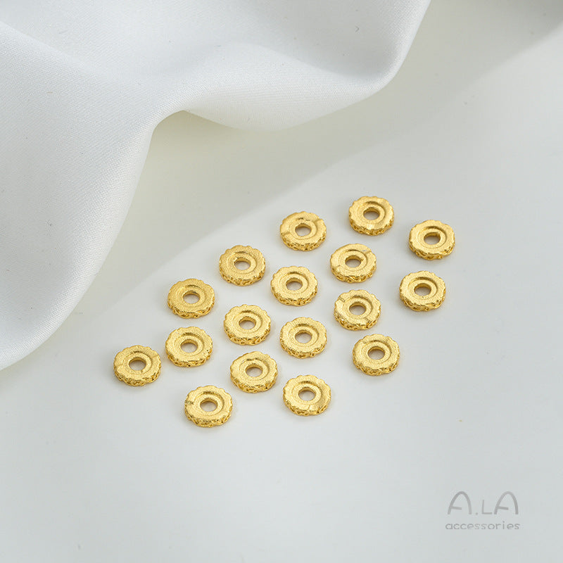 Alluvial Gold Wheel Spacer Beads Copper Jewelry Accessories