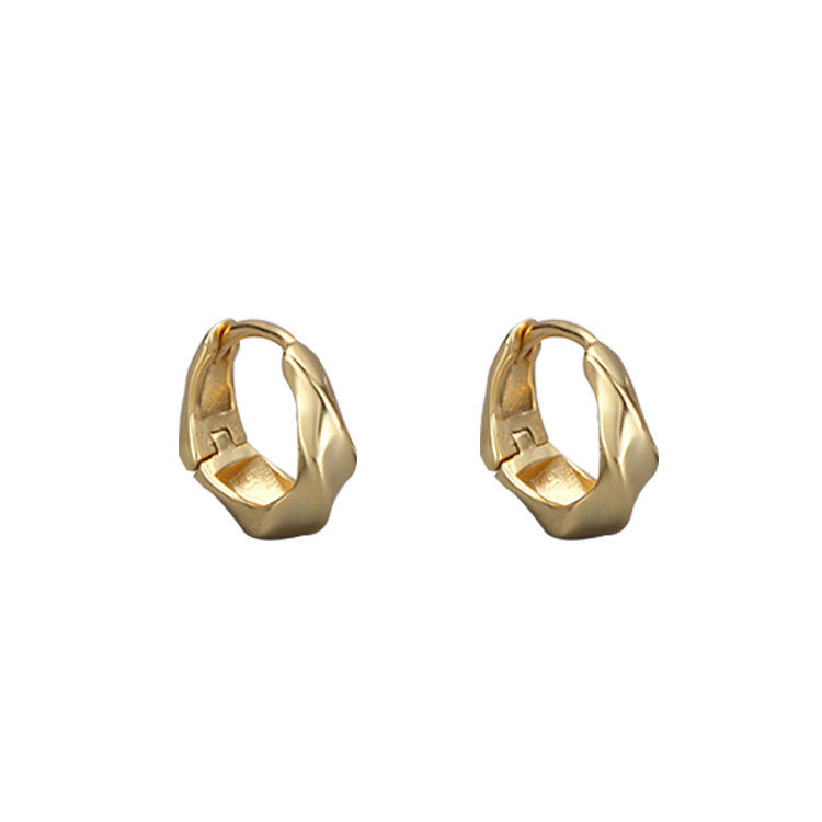 Sier Twisted Light Luxury Ear Clip Cold Earrings