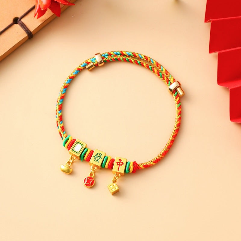Children's Colorful Braided Rope Wrist String Safe Red Bracelet