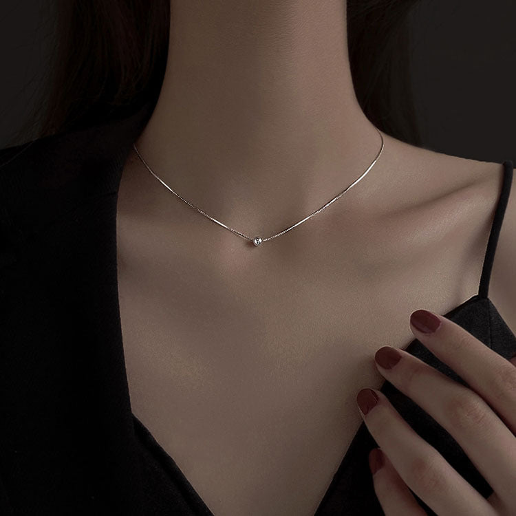 Classic Lucky Beads Simple Personalized Cold Style Golden Bean Clavicle Necklaces