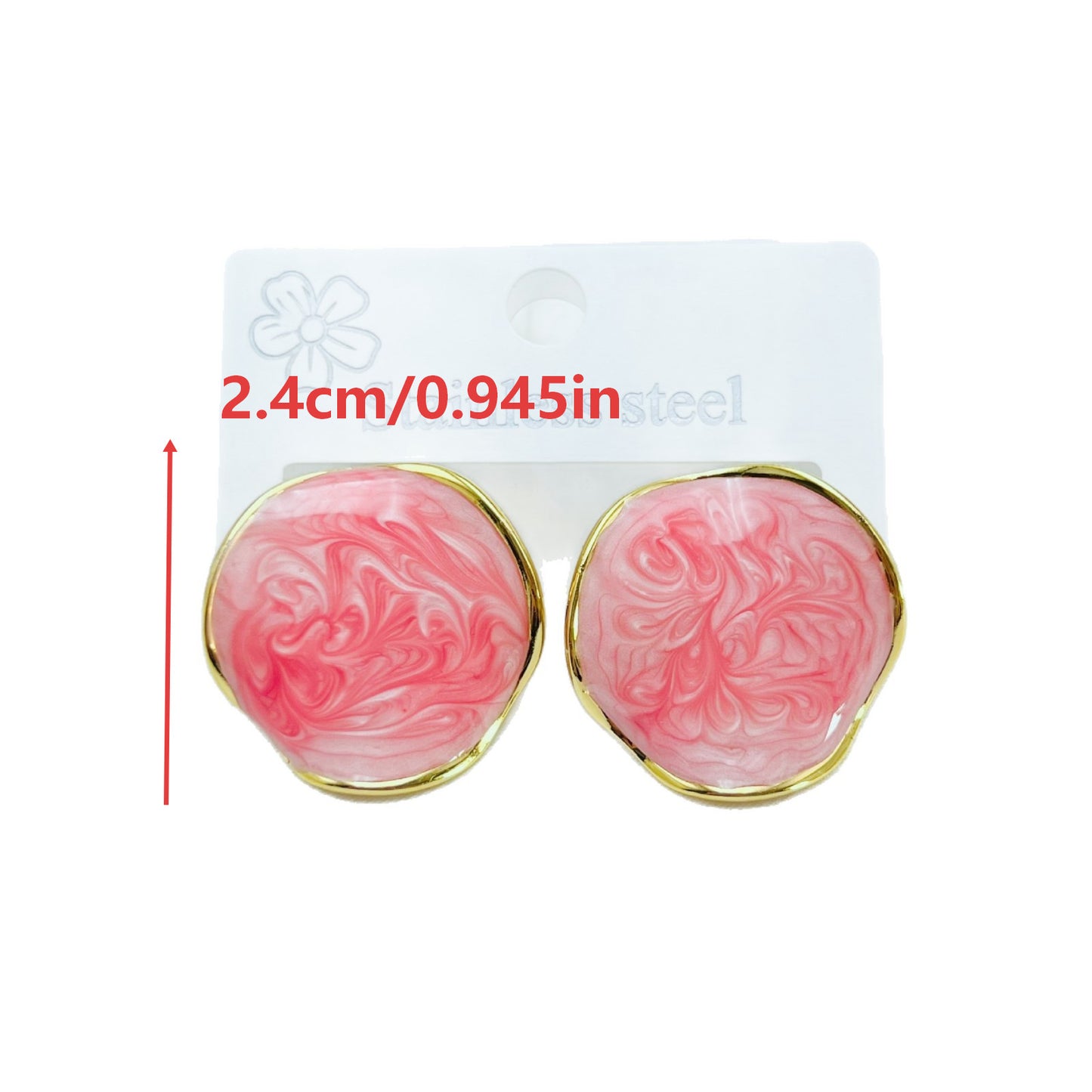 French Fashion Irregular Round Dripping Stainless Earrings