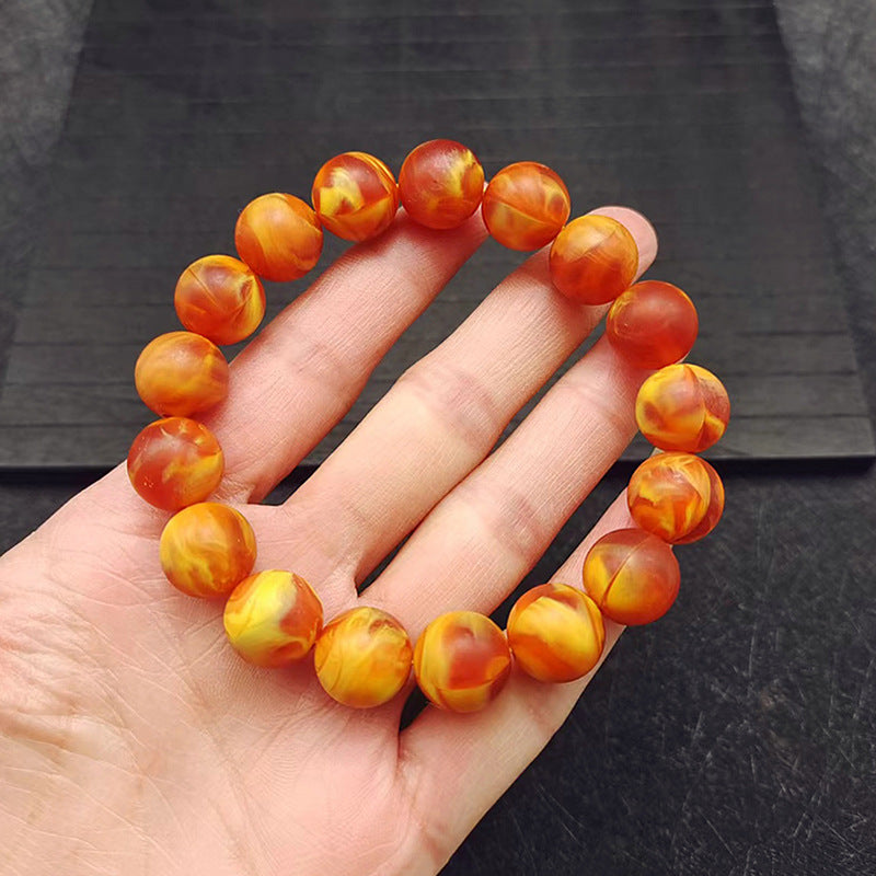 Women's & Men's Mobile Perfume Ambergris Amber Round Beads Aroma Buddha Bracelet
