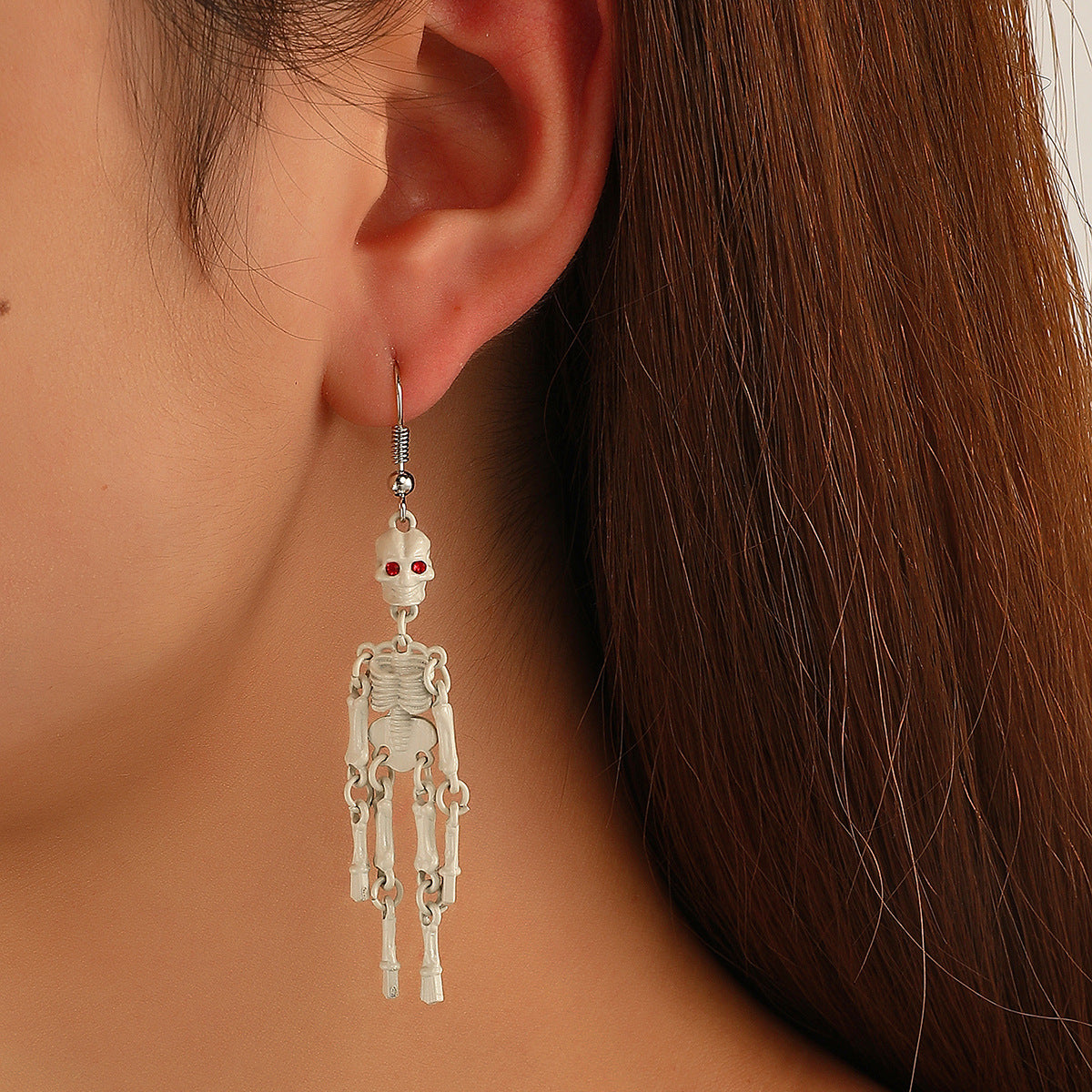 Exaggerated Halloween Gothic Horror Skull Heart Earrings