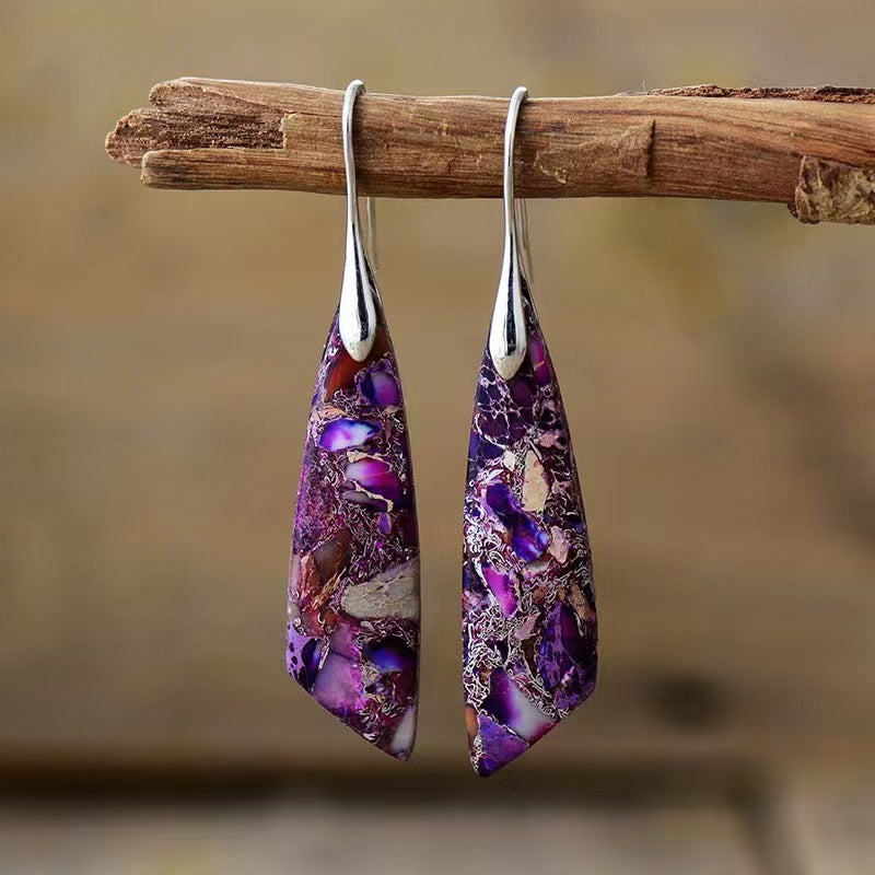 Bohemian Emperor Stone Geometric Popular Natural Earrings